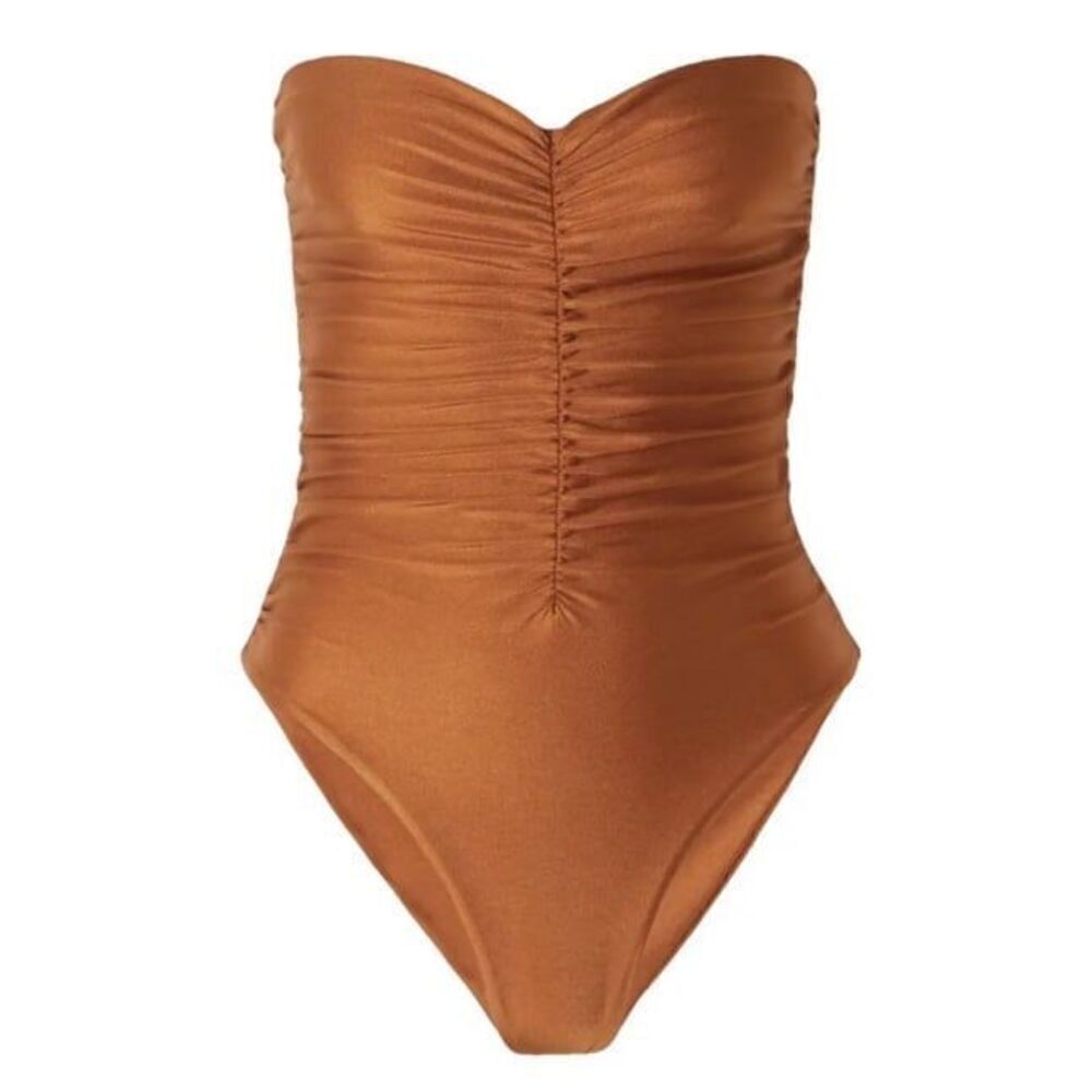 Jade Swim Yara Rouched Metallic Swimsuit